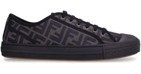 black fendi sneakers|fendi black fabric sneakers.